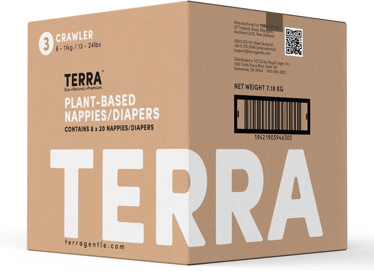 Terra Size 5 Diapers: 85% Plant-Based Diapers, Ultra-Soft & Chemical-Free for Sensitive Skin, Superior Absorbency for Day or Nighttime Diapers, Designed for Toddlers 28-39 Pounds, 16 Count - Image 1